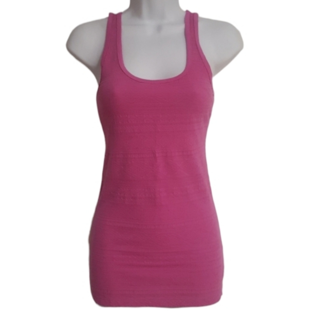 Mossimo Womens Medium Knit Pattern Layering Scoop Neck Textured Tank Top Pink